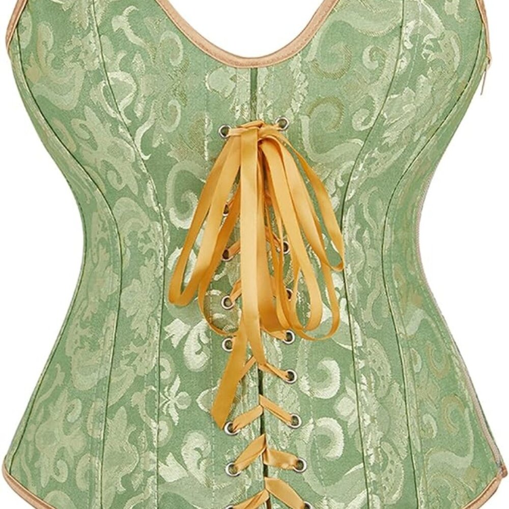 Zhitunemi Women Sexy Strap Lace up Corsets and Bustiers Top Overbust Shaper 2XL